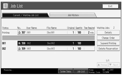 RICOH AFICIO MP 7000 - Deleting Jobs - 1