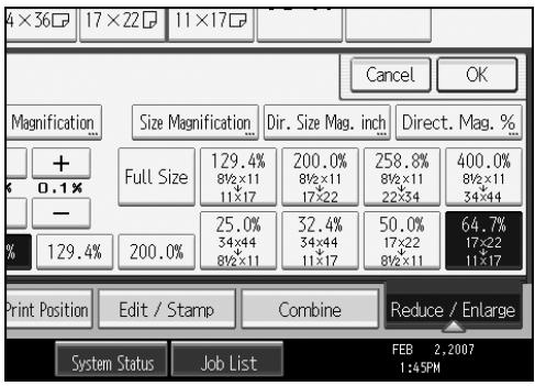 RICOH AFICIO MP W3600 - Select a ratio, and then press [OK]. - 1