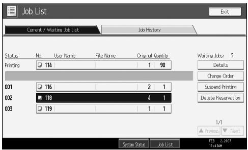 RICOH AFICIO MP W3600 - Holding print jobs - 1