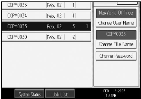 RICOH AFICIO MP W3600 - Changing User Name, File Name or Password of a Stored Document - 2