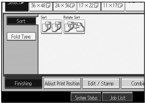 RICOH AFICIO MP W3600 - Select [Sort] or [Rotate Sort]. - 1