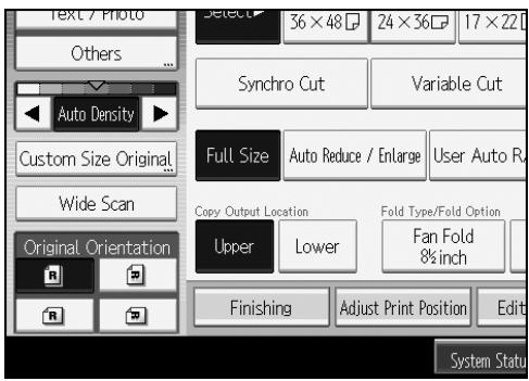 RICOH AFICIO MP W3600 - Select [Lower] under Copy Output Location. - 1