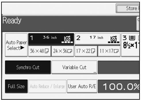 RICOH AFICIO MP W3600 - Select [Synchro Cut]. - 1