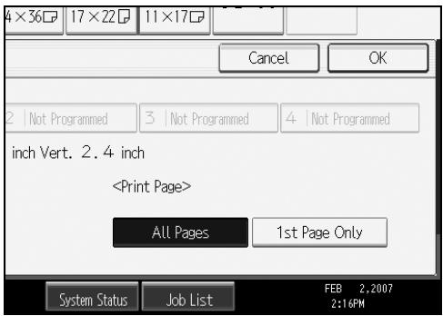 RICOH AFICIO MP W3600 - Press [All Pages] or [1st Page Only] to select the print page. - 1