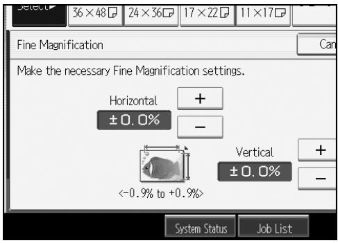 RICOH AFICIO MP W3600 - Adjust the horizontal ratio using \([-]\) and \([+\] - 1