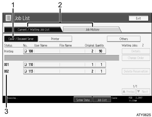 RICOH AFICIO MP W3600 - When [Job Order] is not selected: - 1