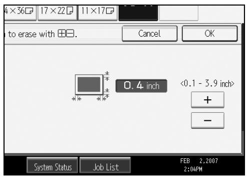 RICOH AFICIO MP W3600 - Set an erase border width with [+ or [-] . - 1