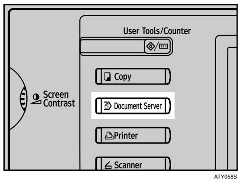 RICOH AFICIO MP W3600 - Press the [Document Server] key. - 1