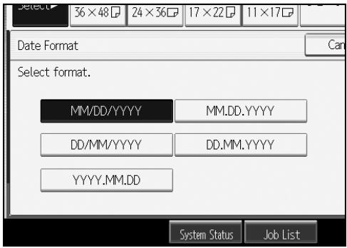 RICOH AFICIO MP W3600 - Changing the format of date - 1