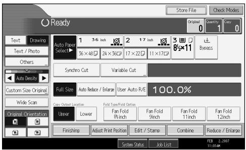 RICOH AFICIO MP W3600 - Initial copy screen - 1