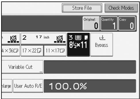 RICOH AFICIO MP W3600 - Select the paper roll tray, cut paper tray, or bypass tray. - 1