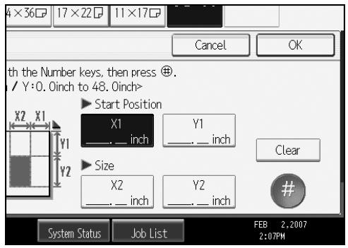 RICOH AFICIO MP W3600 - Enter the length of [X1] with the number keys, and then press [#]. - 1
