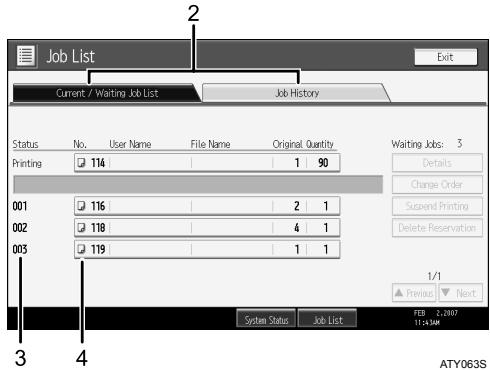 RICOH AFICIO MP W3600 - When [Job Order] is selected: - 1