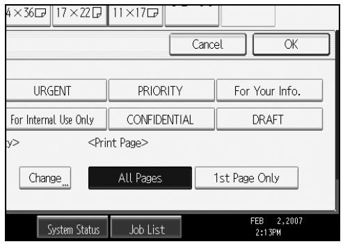 RICOH AFICIO MP W3600 - Press [All Pages] or [1st Page Only] to select the print page. - 1