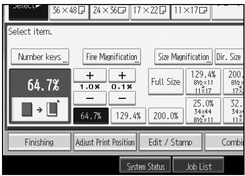 RICOH AFICIO MP W3600 - Press [Reduce / Enlarge]. - 2