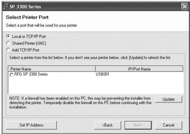 RICOH AFICIO SP 3300DN - Select your printer and click Next. - 1