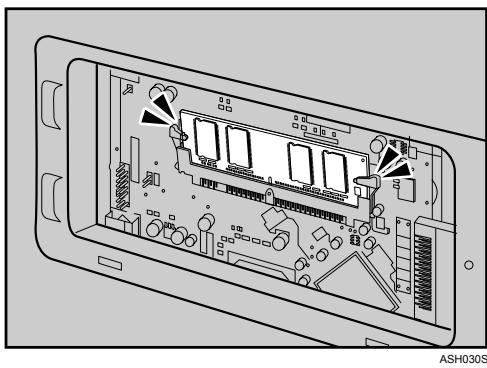 RICOH AFICIO SP C220N - To install the recommended memory, align the notch of the recommended memory with the protruding part of the vacant slot, and then carefully insert the module at an angle. - 2