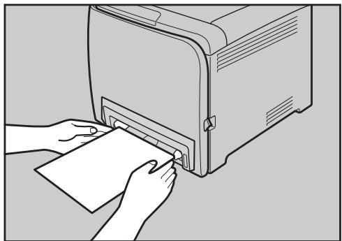 RICOH AFICIO SP C220N - Insert the top edge of the paper into the printer. - 1