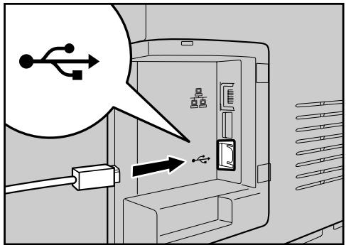 RICOH AFICIO SP C221N - Connect the square-shaped connector of the USB2.0 cable to the USB port. - 1