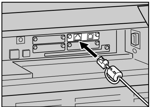 RICOH AFICIO SP W2470 - Connect the Ethernet cable to the Ethernet port that is located on the rear side of the printer. - 1