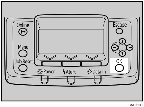 RICOH AFICIO SP W2470 - Press the [OK] key. - 1