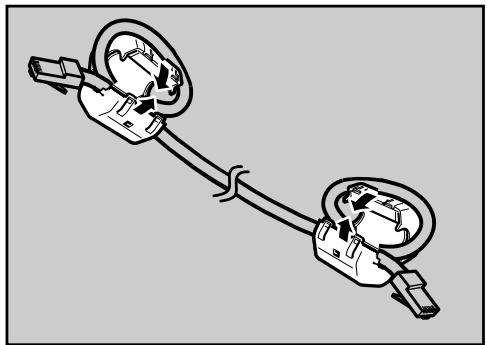 RICOH AFICIO SP W2470 - Attach two ferrite cores to the Ethernet cable. - 1