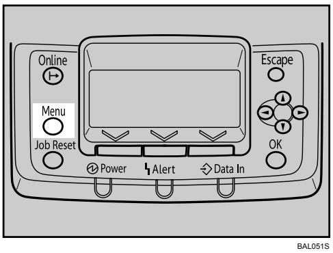 RICOH AFICIO SP W2470 - Press the [Menu] key. - 1