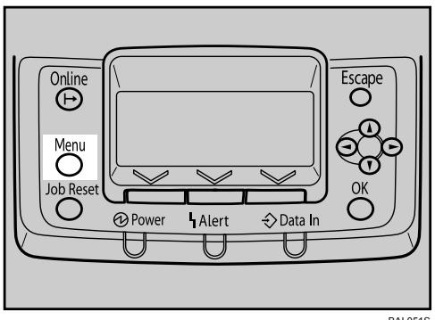 RICOH AFICIO SP W2470 - Press the [Menu] key. - 1