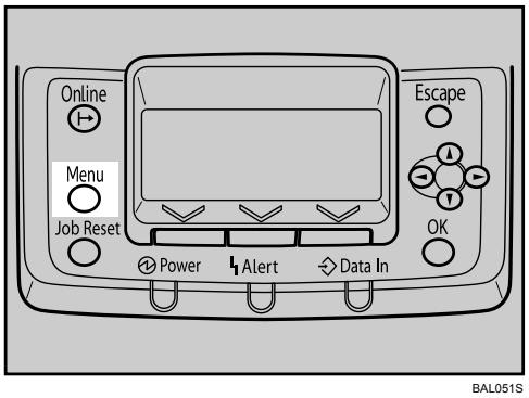 RICOH AFICIO SP W2470 - Press the [Menu] key. - 1