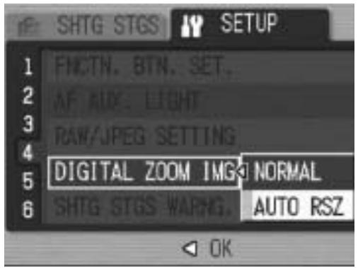 RICOH CAPLIO GX100 - Press the  button to select [DIGITAL ZOOM IMG] and press the  button. - 1