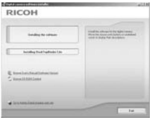RICOH CAPLIO GX100 - Start your computer and insert the Caplio Software CD-ROM in the CD-ROM drive. - 1
