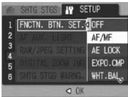 RICOH CAPLIO GX100 - Assigning a Function to the Function Button (FNCTN. BTN. SET.) - 1
