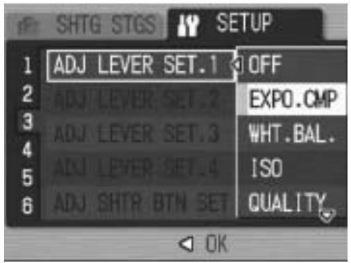 RICOH CAPLIO GX100 - Assigning a Function to the ADJ. Lever (ADJ LEVER SET.) - 1