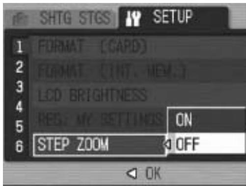 RICOH CAPLIO GX100 - Changing the Step Zooming Setting (STEP ZOOM) - 1
