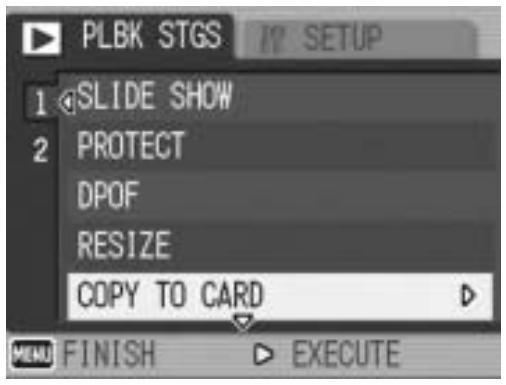 RICOH CAPLIO GX100 - Copying the Contents of the Internal Memory to an SD Memory Card (COPY TO CARD) - 1