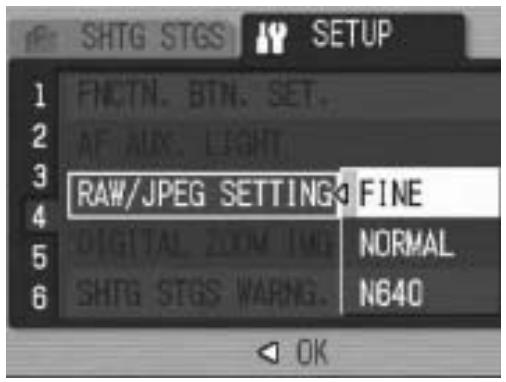 RICOH CAPLIO GX100 - Changing the RAW Mode JPEG Image Setting (RAW/JPEG SETTING) - 1