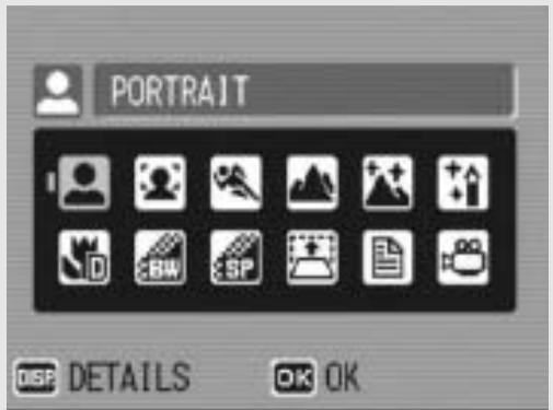 RICOH CAPLIO R6 - Press the buttons to select the scene mode. - 1