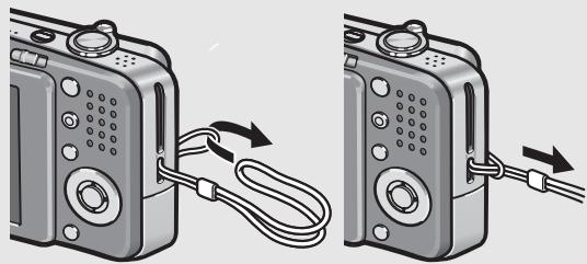 RICOH CAPLIO R6 - Attaching the handstrap to the camera - 1