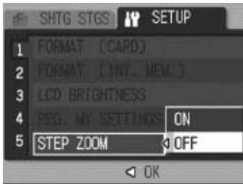 RICOH CAPLIO R6 - Changing the Step Zooming Setting (STEP ZOOM) - 1