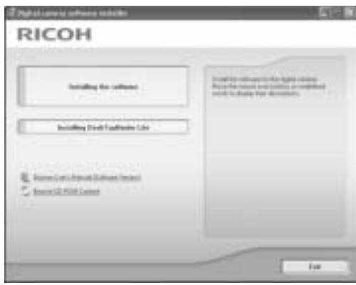 RICOH CAPLIO R6 - Click [Installing the software]. - 1