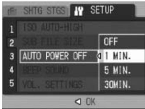 RICOH CAPLIO R6 - Changing the Auto Power Off Setting (AUTO POWER OFF) - 1