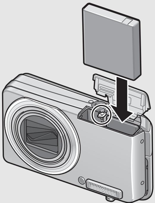 RICOH CAPLIO R6 - Insert the rechargeable battery. - 1