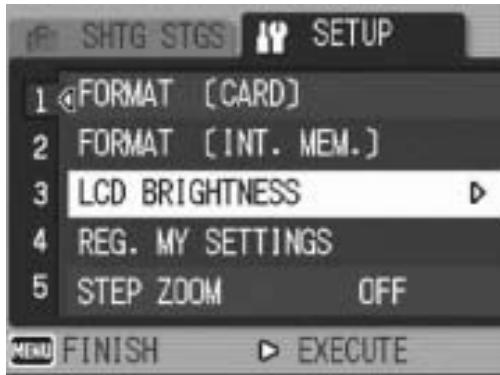 RICOH CAPLIO R6 - Press the  button to select [LCD BRIGHTNESS] and press the  button. - 1