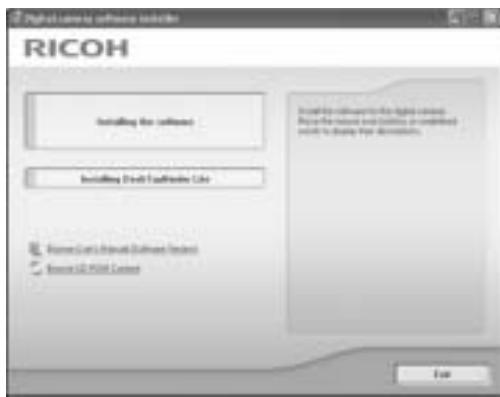 RICOH CAPLIO R6 - Start your computer and insert the Caplio Software CD-ROM in the CD-ROM drive. - 1