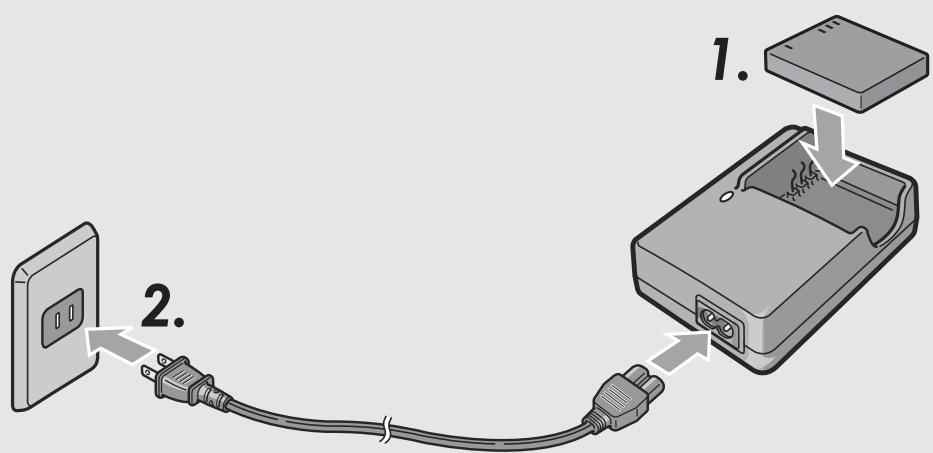 RICOH CAPLIO R6 - Plug the battery charger into an outlet. - 1