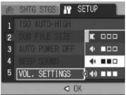RICOH CAPLIO R6 - Changing the Beep Sound Volume (VOL. SETTINGS) - 1