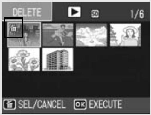 RICOH CAPLIO R6 - Press the buttons to select the file you want to delete and press the (Delete) button. - 1