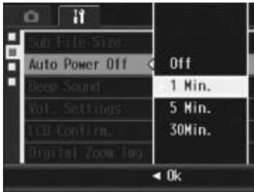 RICOH CAPLIO R7 - Changing the Auto Power Off Setting (Auto Power Off) - 1