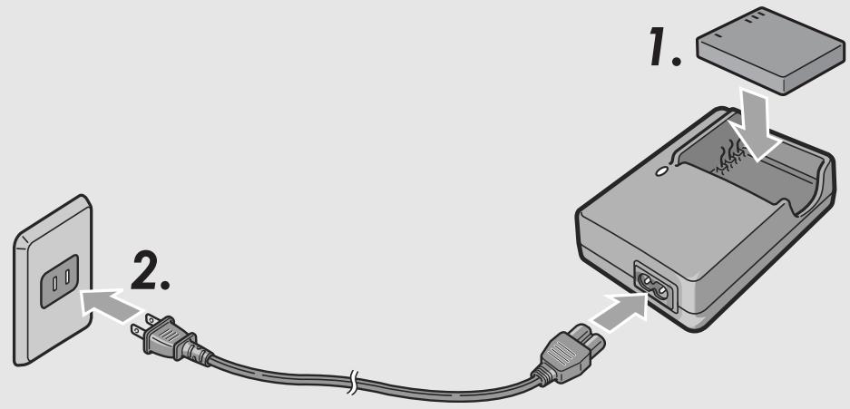 RICOH CAPLIO R7 - Plug the battery charger into an outlet. - 1