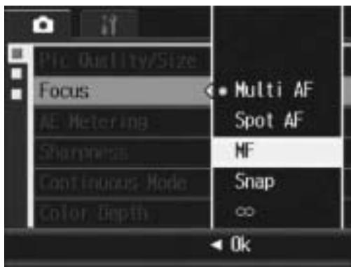 RICOH CAPLIO R7 - Press the  buttons to select [MF]. - 1